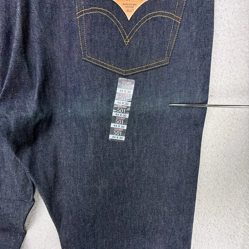 Levis 501 Original Fit Shrink-To-Fit Rigid Indigo Jeans Mens 44x30 005010000